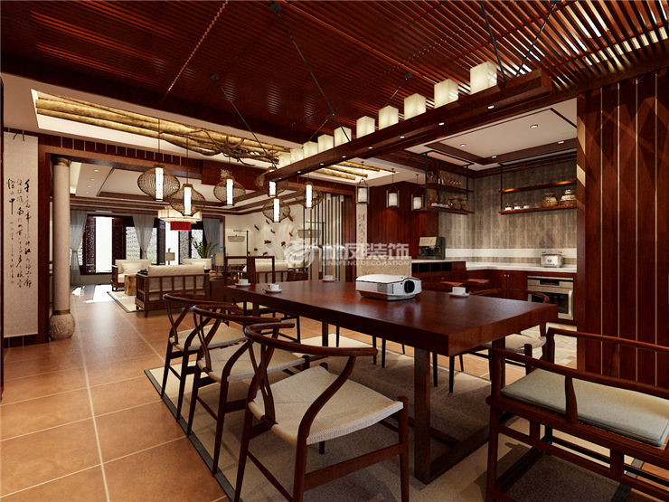 華潤(rùn)置地長(zhǎng)安里120㎡戶型開放式廚房裝修案例