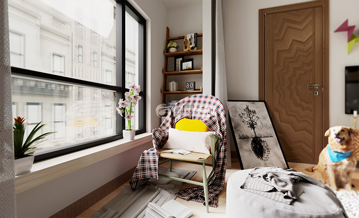 臥室陽臺(tái)改造休閑區(qū)裝修效果圖