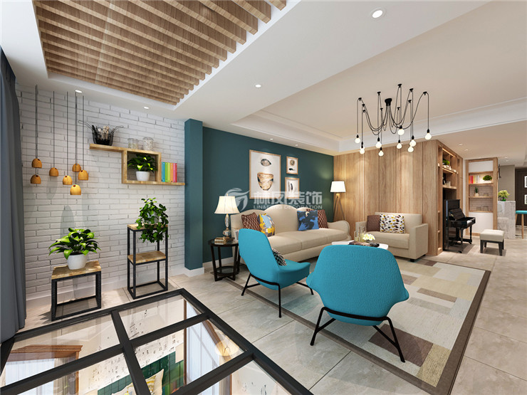 北歐風(fēng)格陽臺(tái)吊頂設(shè)計(jì)裝修效果圖