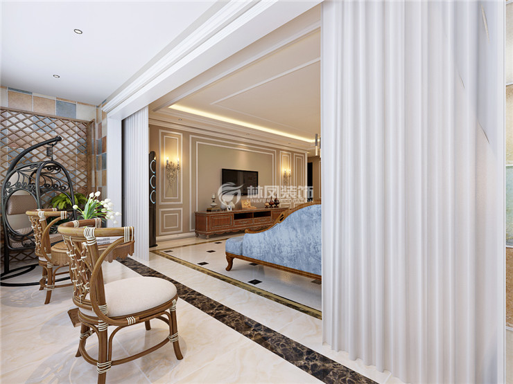 美式風(fēng)格陽臺(tái)吊頂裝修效果圖