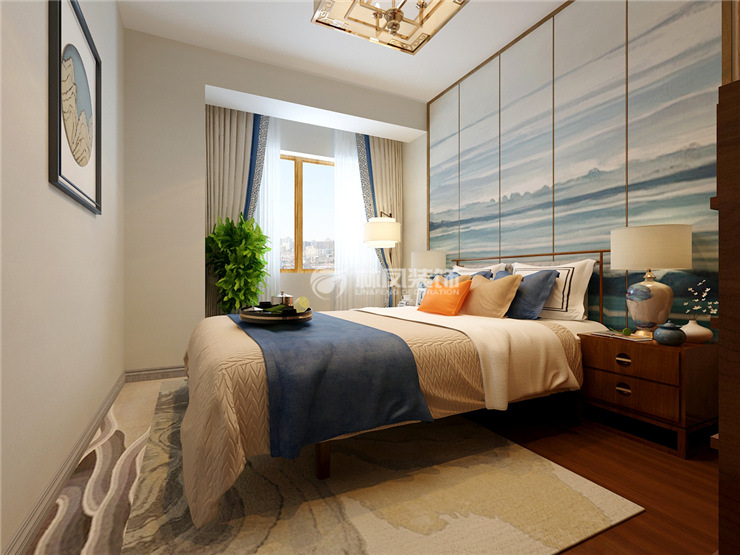 華潤(rùn)置地昆侖御150㎡主臥裝修效果圖