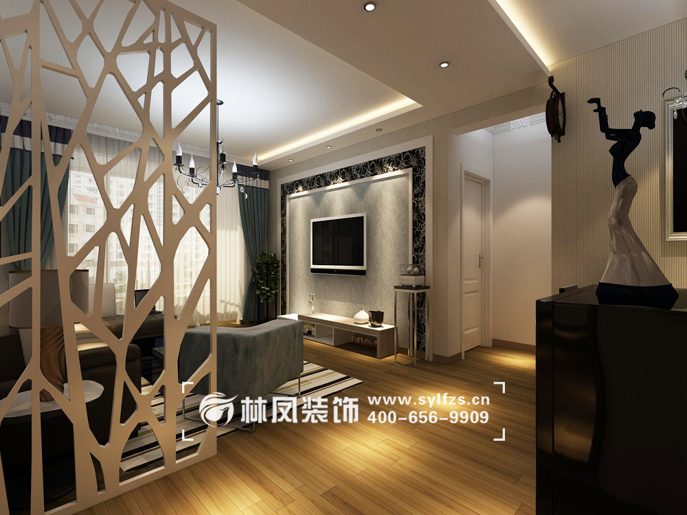 客廳鏤空隔斷設(shè)計裝修效果圖