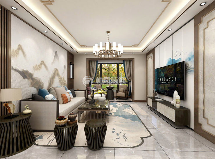 中式風(fēng)格客廳燈光選擇裝修效果圖