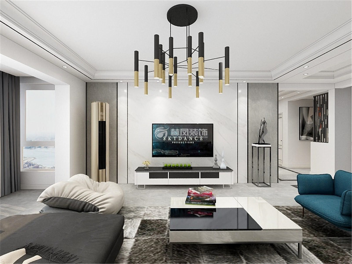 輕奢風格電視背景墻細節(jié)設計裝修效果圖