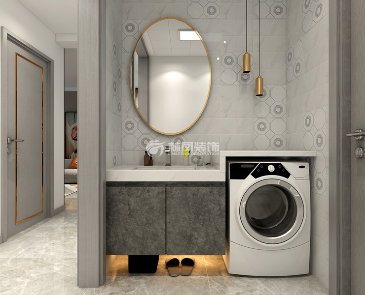 現(xiàn)代風(fēng)格洗手臺(tái)剝離出衛(wèi)生間裝修效果圖