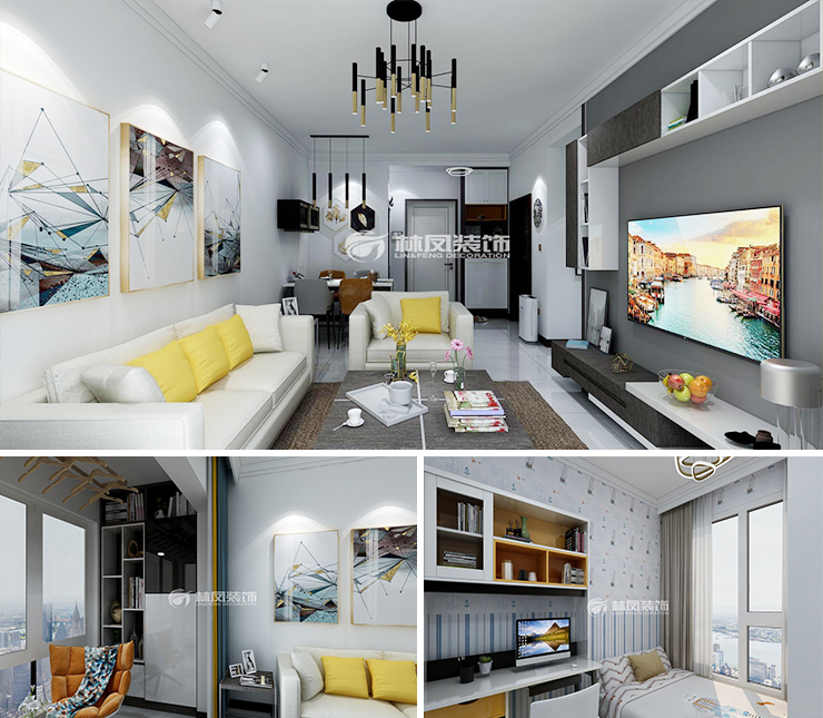 華潤24城104平現(xiàn)代風格效果圖