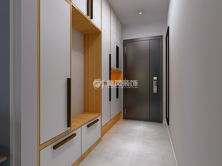 北歐風格長廊式玄關裝修效果圖