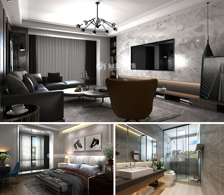 明華香峪蘭溪180平現(xiàn)代風(fēng)格裝修效果圖