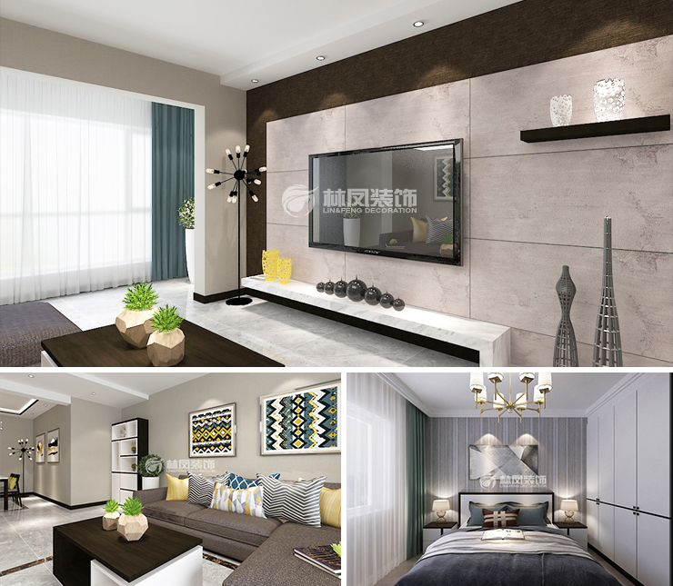 金沙美麗都130平現(xiàn)代風(fēng)格裝修效果圖