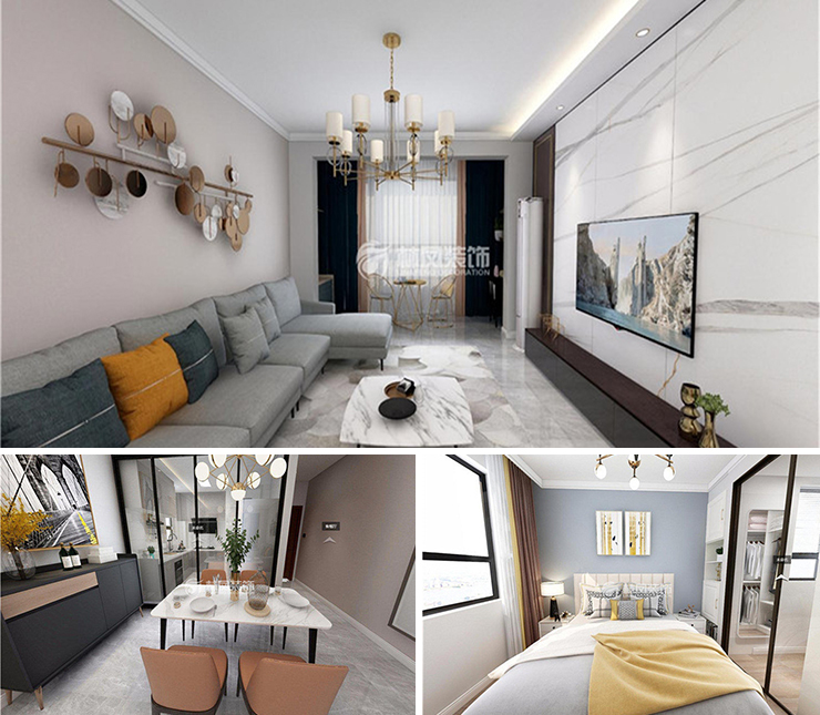 融創(chuàng)城125平現(xiàn)代風格裝修效果圖