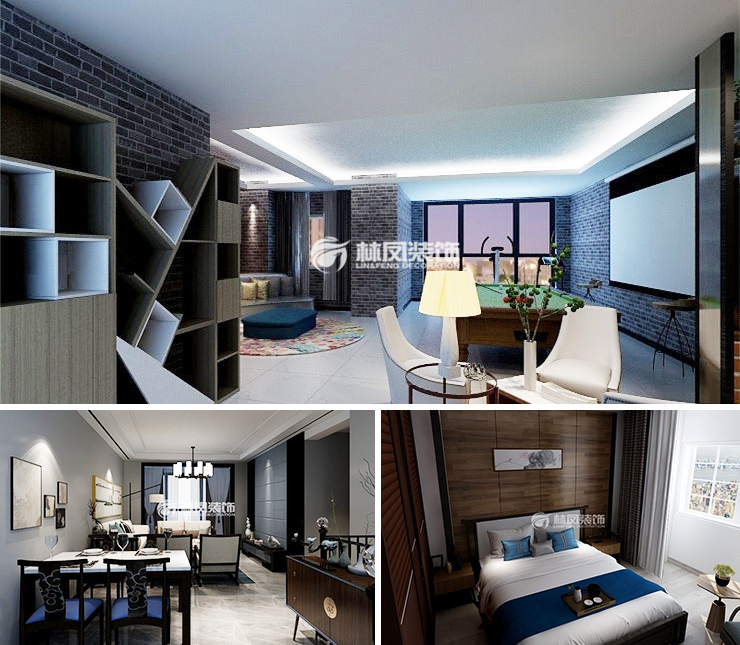 碧桂園銀億大城印象300平新中式裝修風(fēng)格效果圖