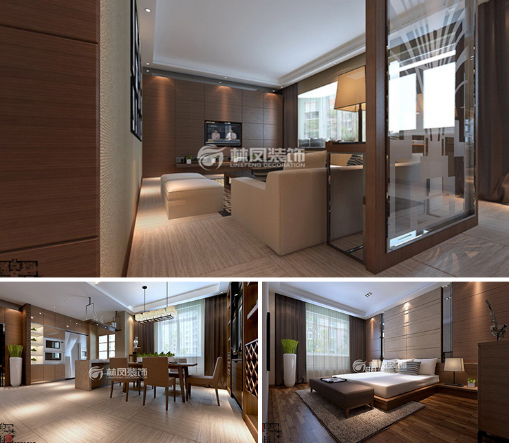 中梁首府151平港式風(fēng)格裝修效果圖