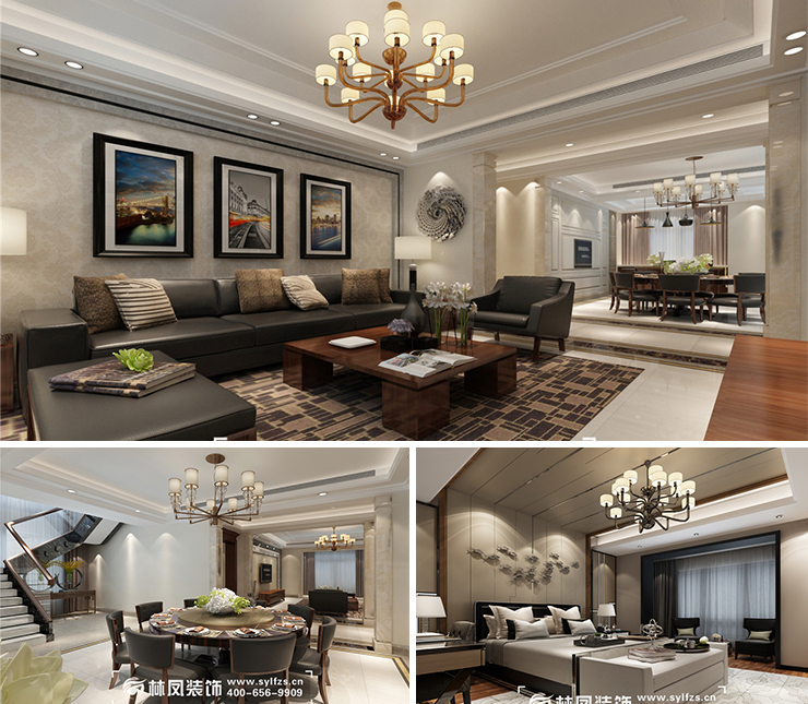 中梁首府286平港式風(fēng)格裝修效果圖