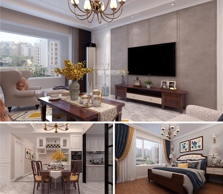 金科集美天城144平輕奢風格裝修效果圖