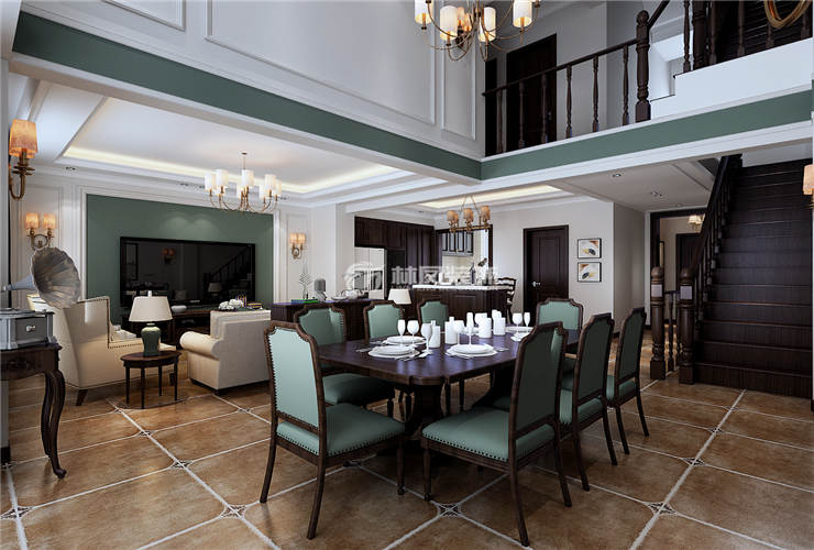 美式風(fēng)格樓梯設(shè)計裝修效果圖