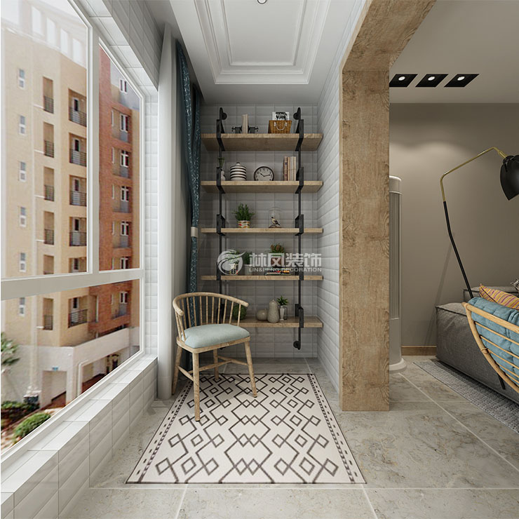 北歐風(fēng)格陽(yáng)臺(tái)隔板設(shè)計(jì)裝修效果圖