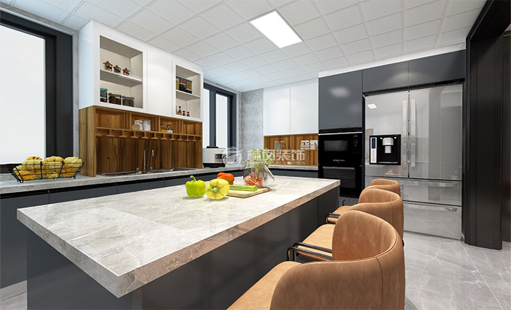 現(xiàn)代風格中島廚房裝修效果圖