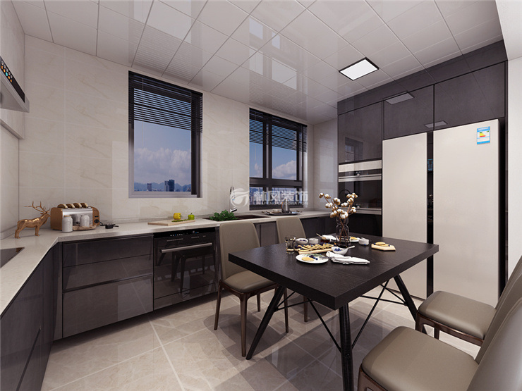 現(xiàn)代風(fēng)格開(kāi)放式廚房櫥柜設(shè)計(jì)裝修效果圖