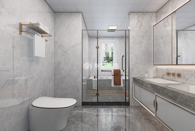 港式風格衛(wèi)生間瓷磚鋪貼裝修效果圖