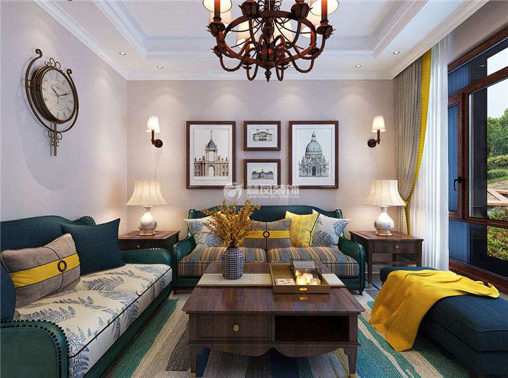 美式風格客廳裝修效果圖