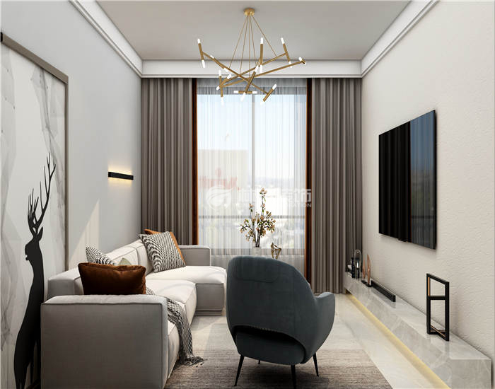 首創(chuàng)光合城-97平 現代風格-客廳1.jpg